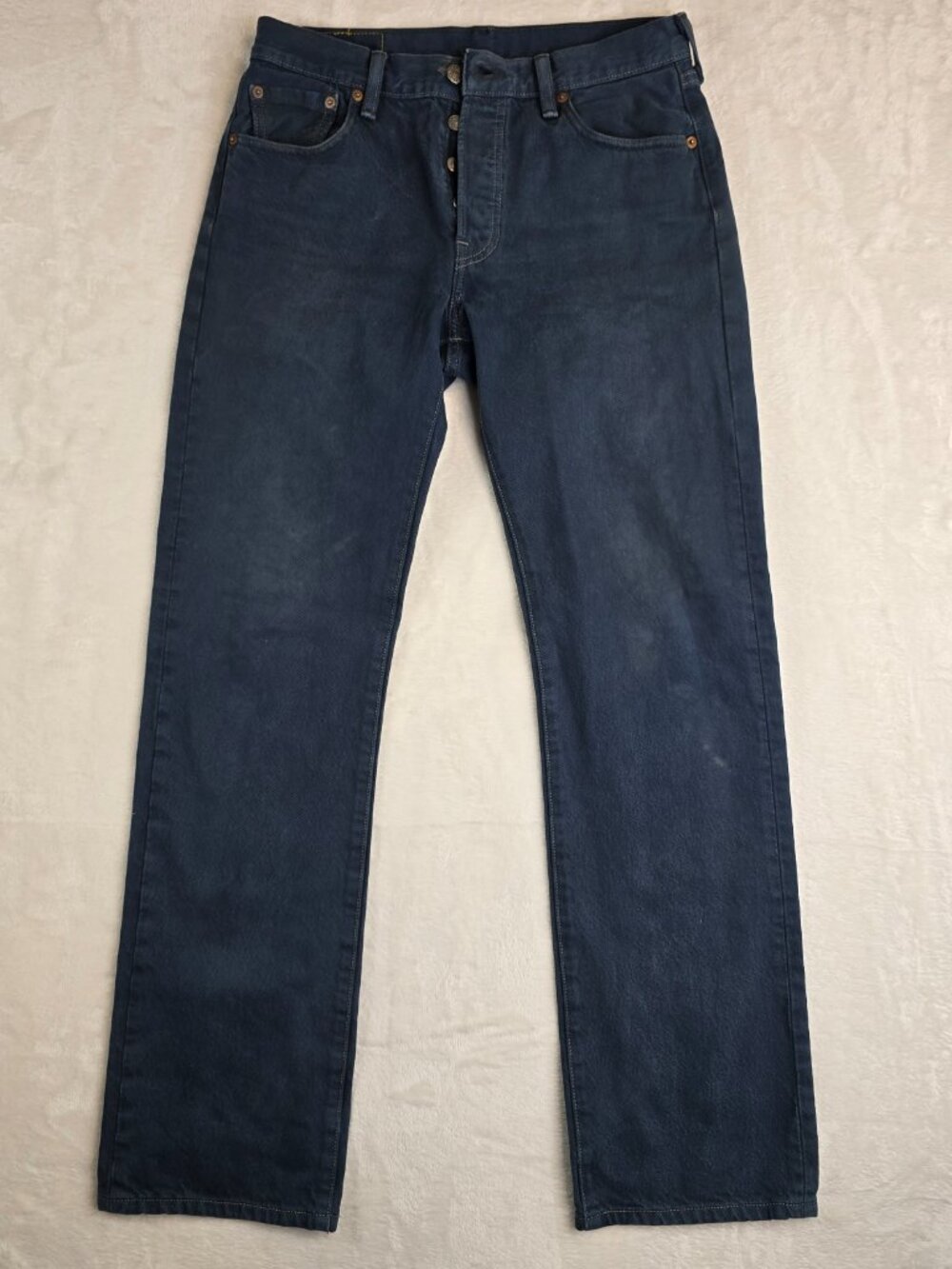 Levis 501 Mens 30x32 Jeans Button Fly Charcoal Denim Dark Wash Straight